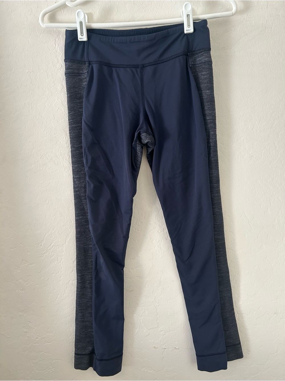 lululemon athletica Navy Leggings with Heathered Side Panels